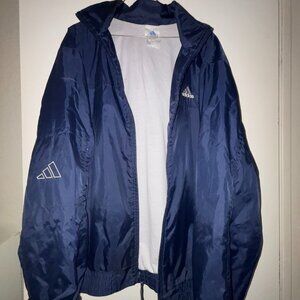 Retro Navy Blue Adidas Windbreaker Jacket